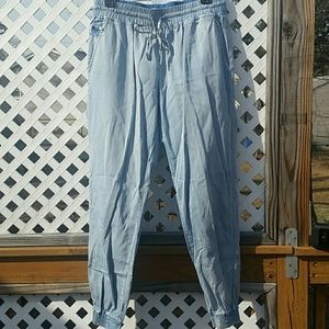 Guess Light Wash Denim Joggers